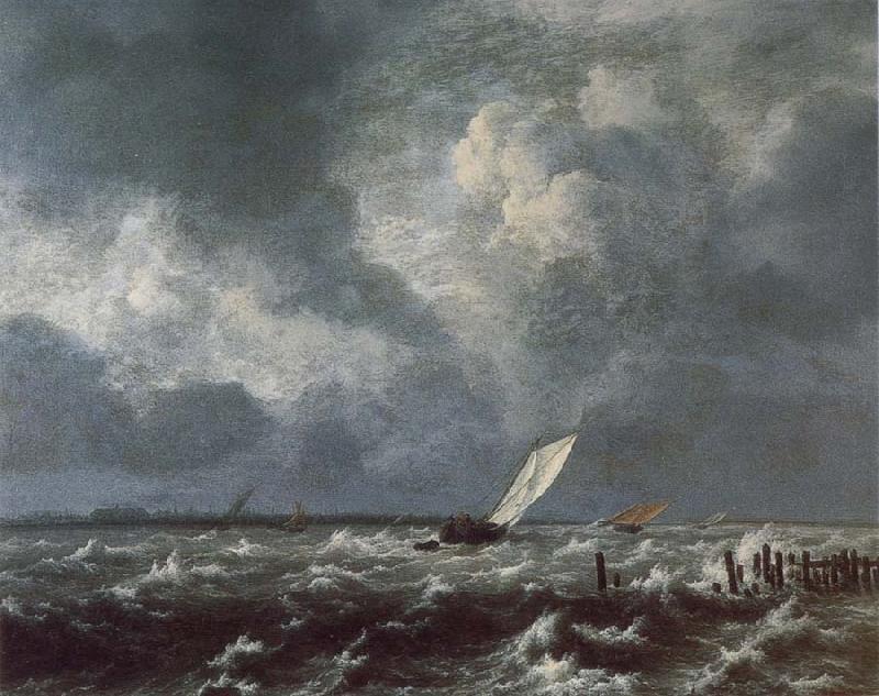Jacob van Ruisdael View of Het Lj on a Stormy Day oil painting image